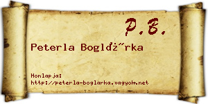 Peterla Boglárka névjegykártya